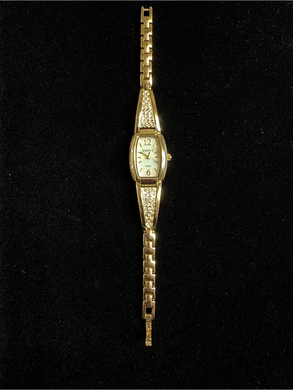 Elgin II Women's Gold-Tone Crystal Accent Bracelet Watch